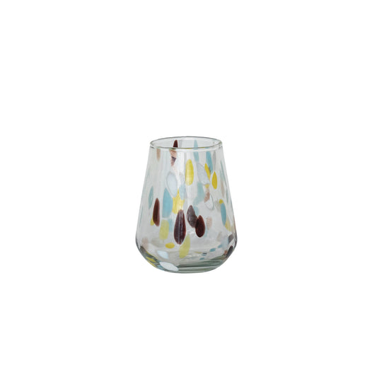 12 oz. Hand-Blown Confetti Drinking Glass