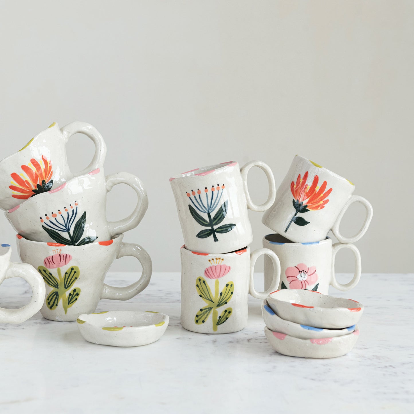Hand-Painted Stoneware Mini Mug