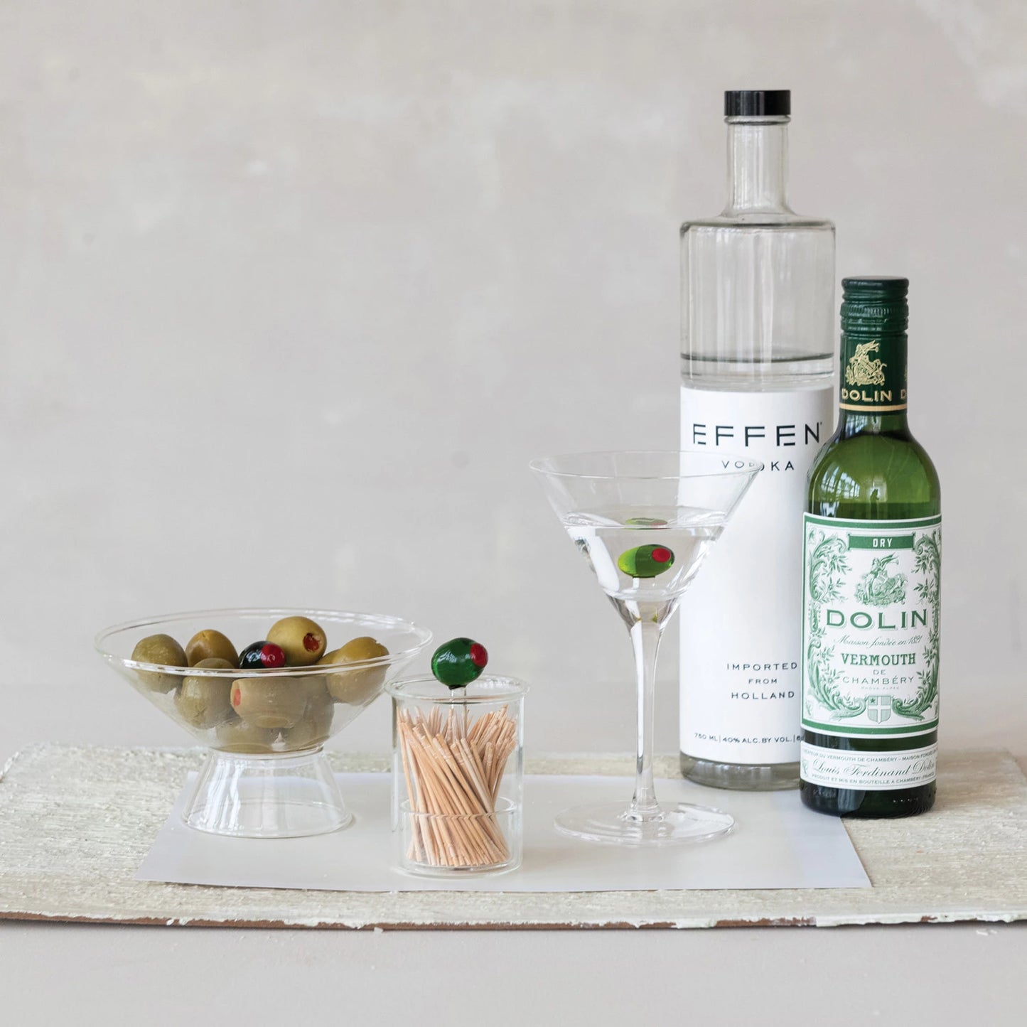 Handblown Glass Olive Toothpick Holder