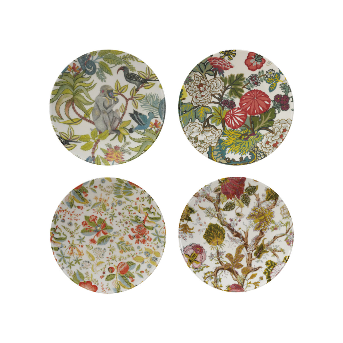 Printed Stoneware Plate w/ Botanicals