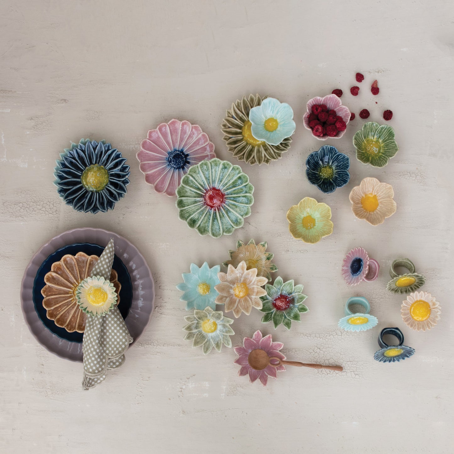 Stoneware Flower Shaped Dish