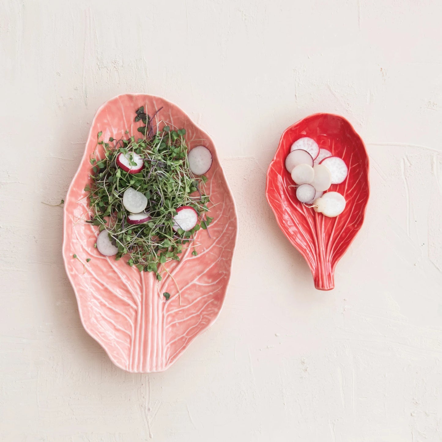 Stoneware Cabbage Shaped Plates
