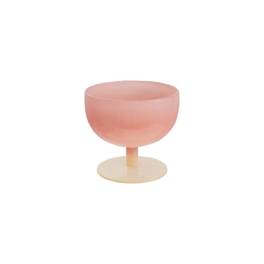 14 oz. Two-Tone Stemmed Wine Glass, Pink & Cream Color