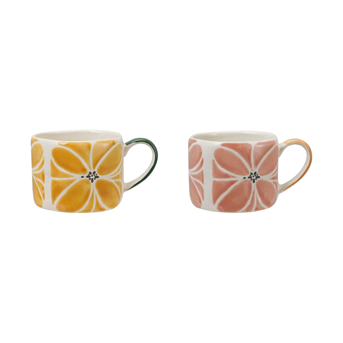10 oz. Stoneware Mug with Wax Relief Design, 2 Styles