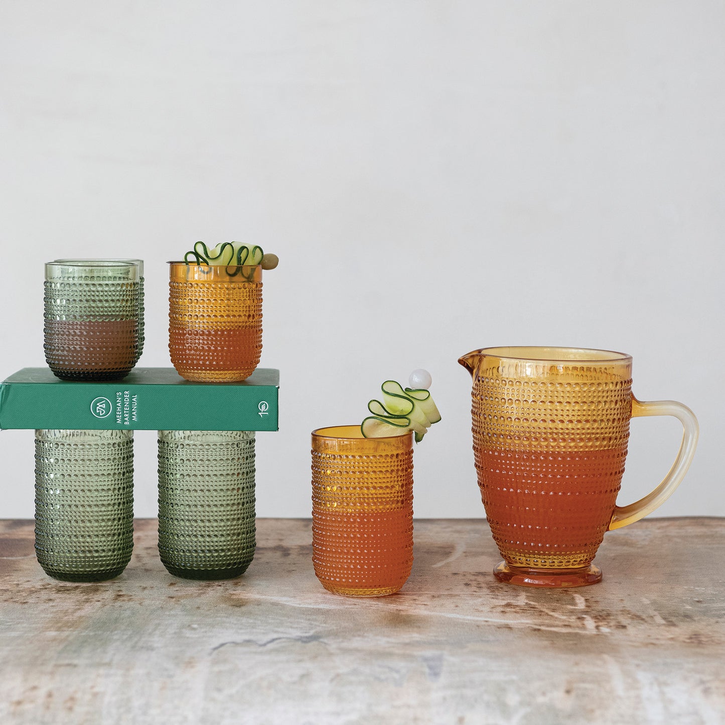 Drinking Glass with Raised Dots