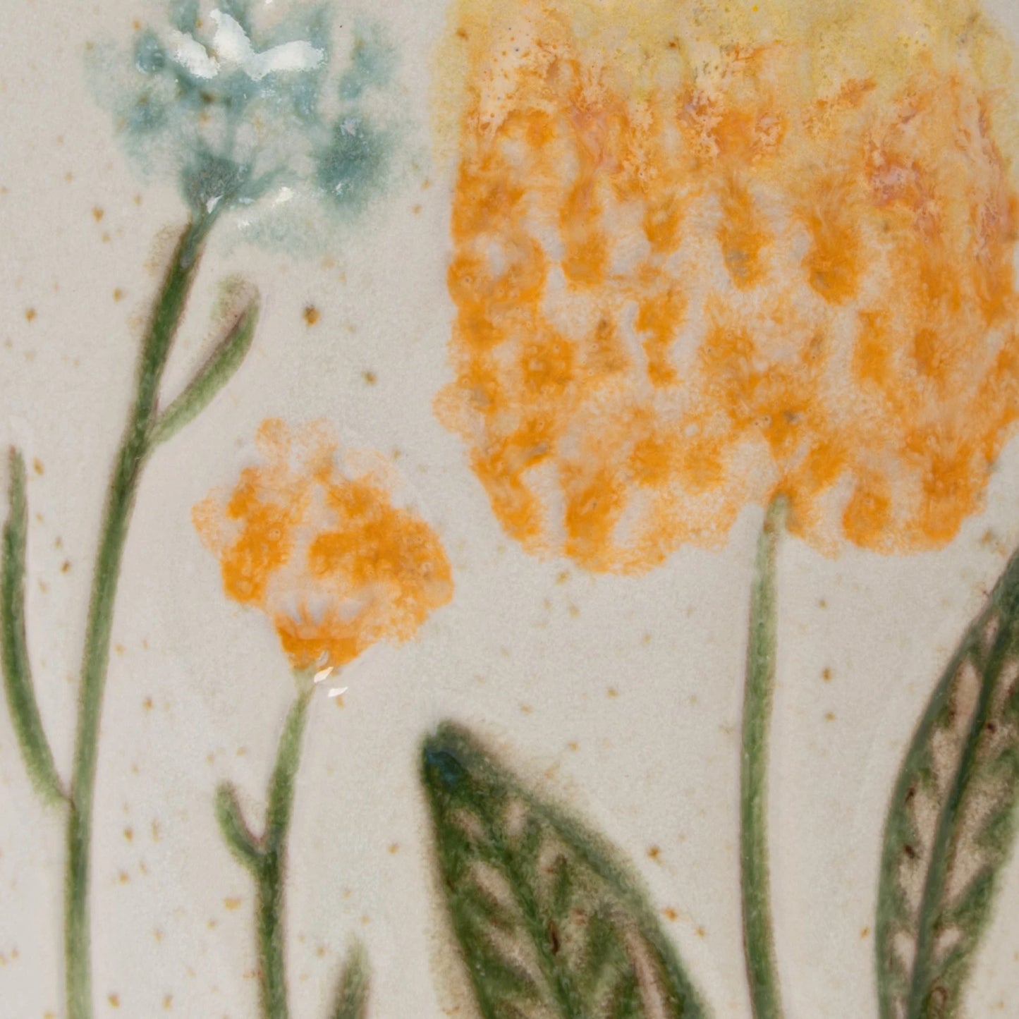 Hand-Painted Stoneware Creamer with Flowers (Each One Will Vary)