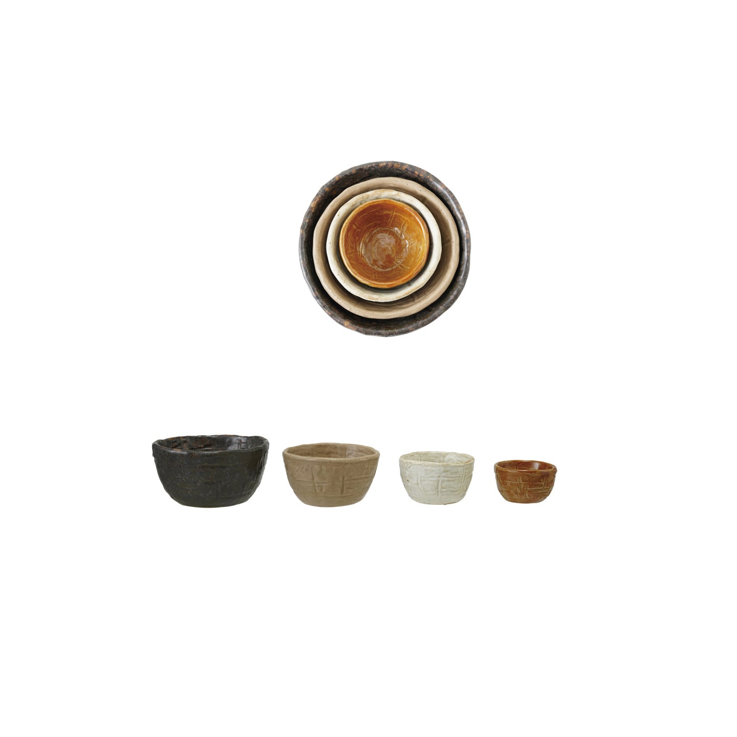 Textured Stoneware Nesting Bowls