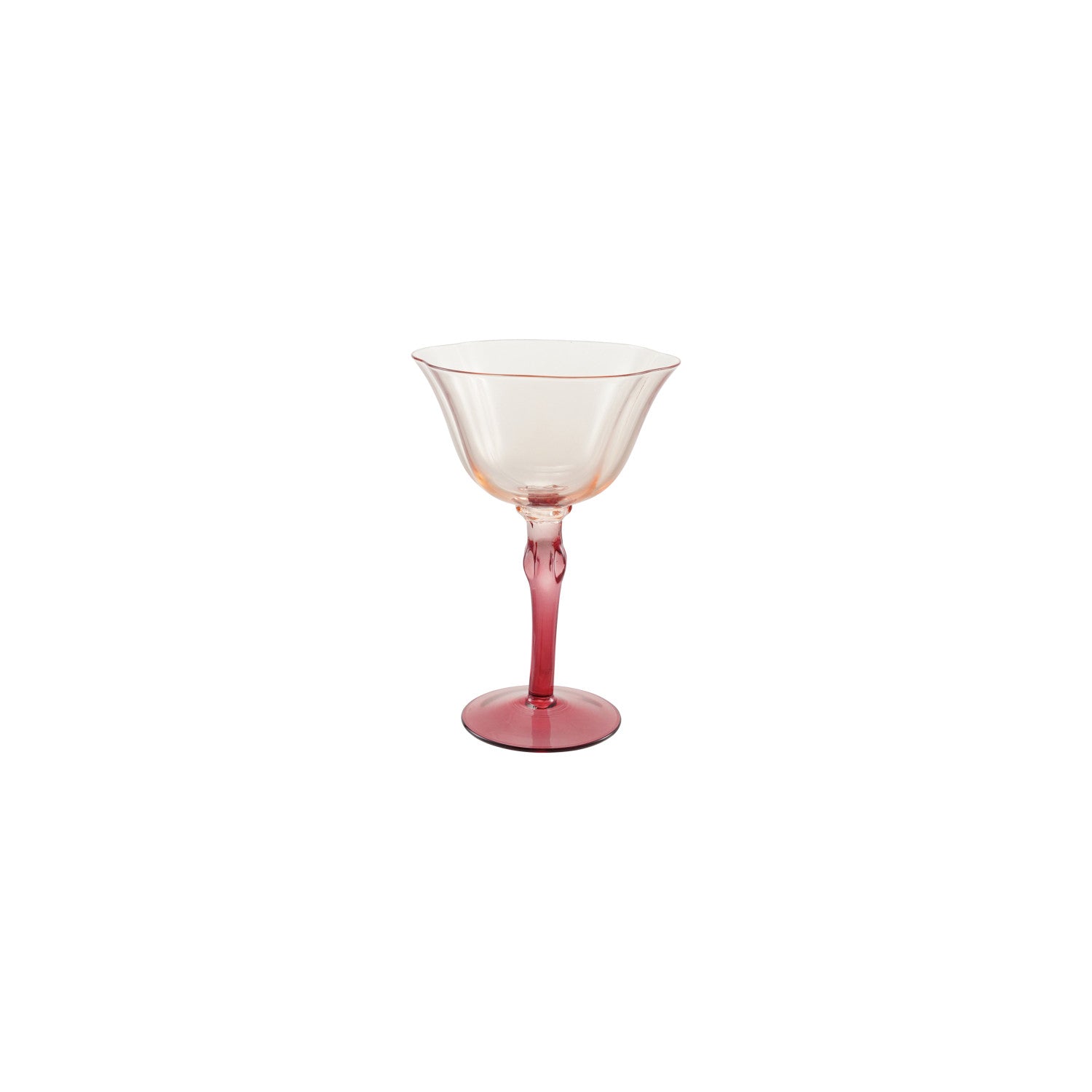8 oz. Two-Tone Stemmed Wine Glass, Red & Blush Color