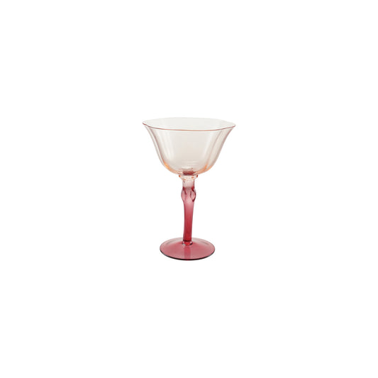 8 oz. Two-Tone Stemmed Wine Glass, Red & Blush Color