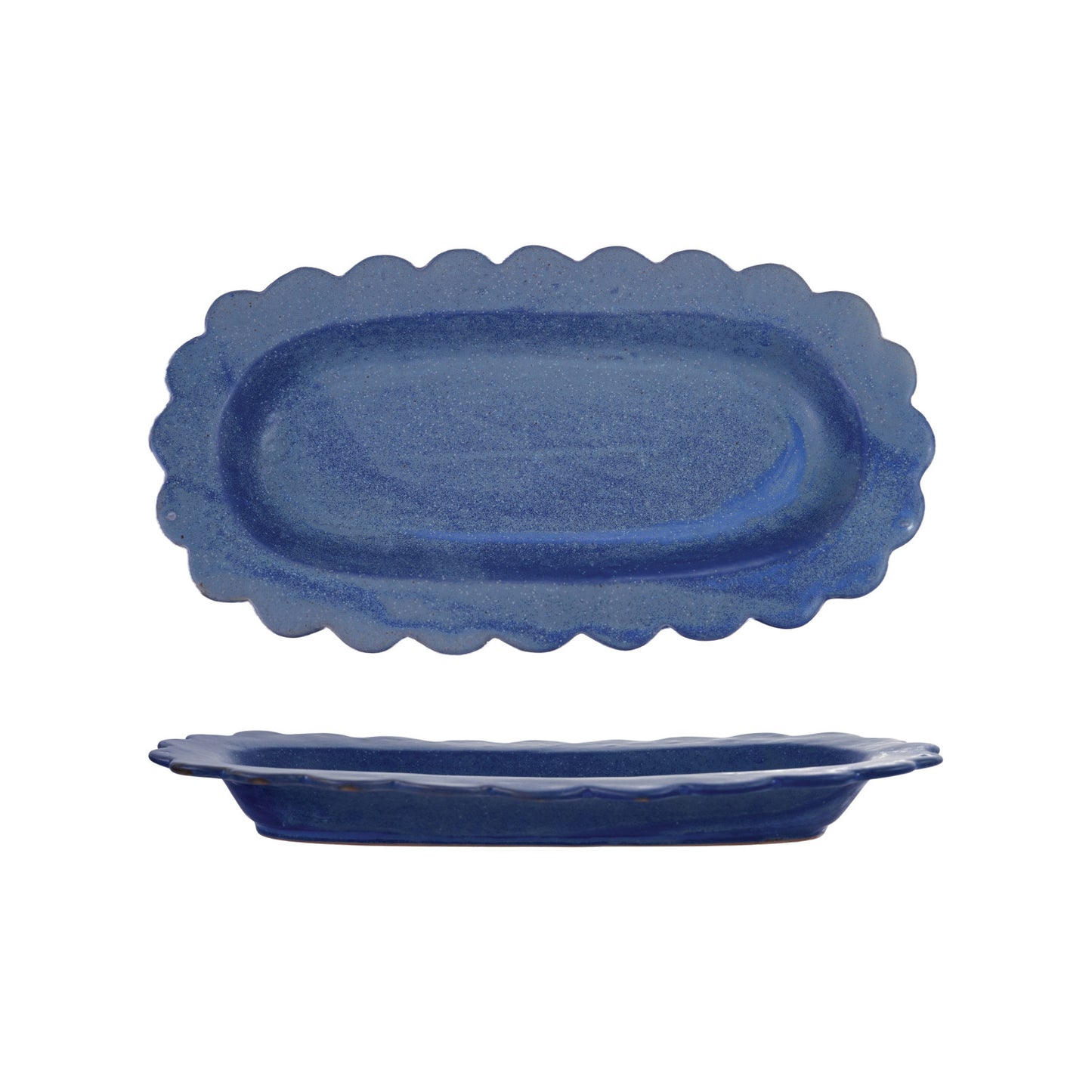 Stoneware Scalloped Platter
