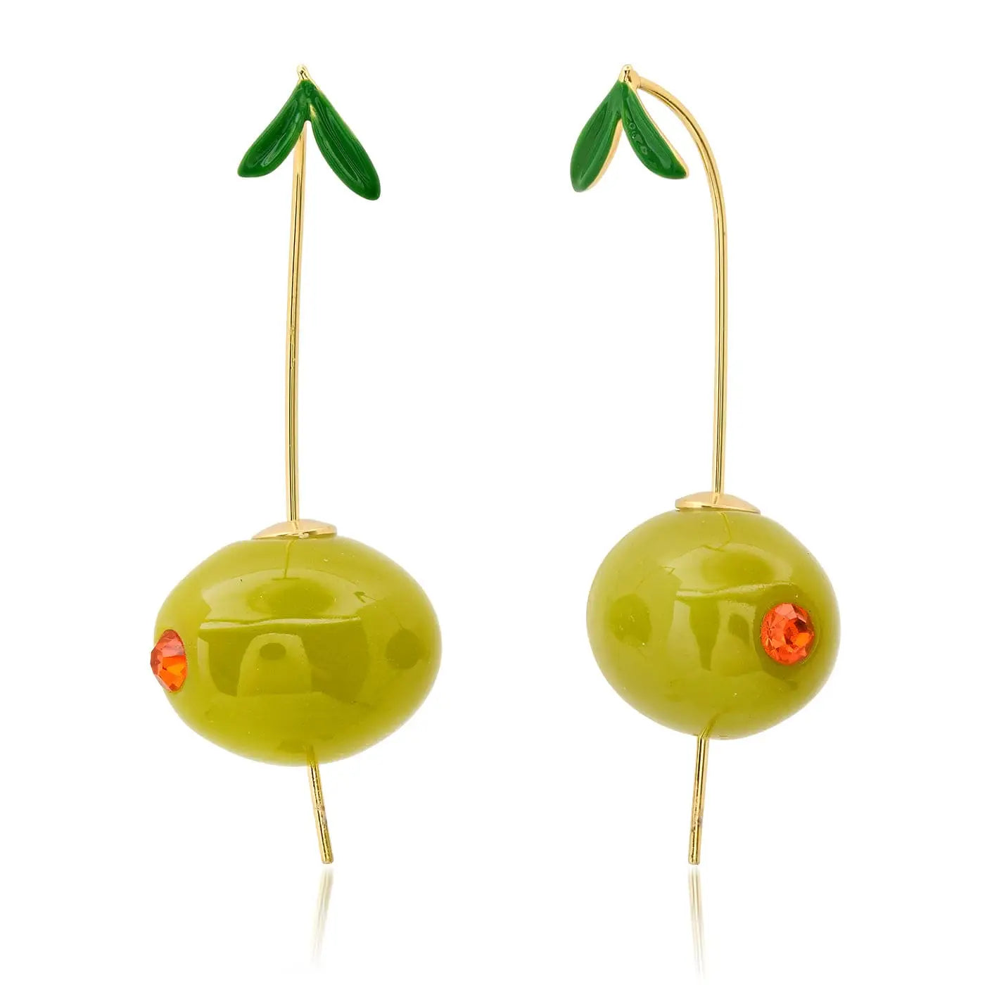 Resin Olive Threader Earrings