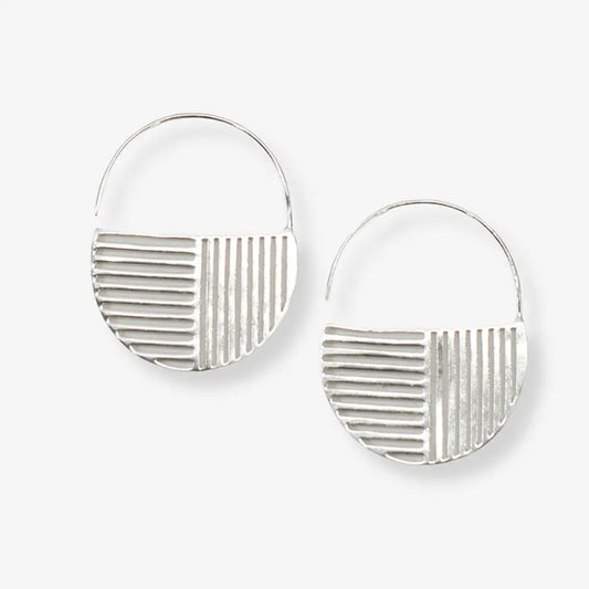 Maggie Opposite Lines Hoop Earrings