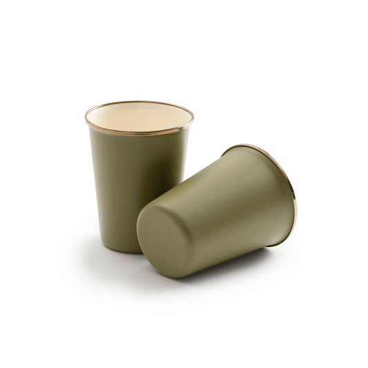 Enamel 2-Tone Tall Cup Set