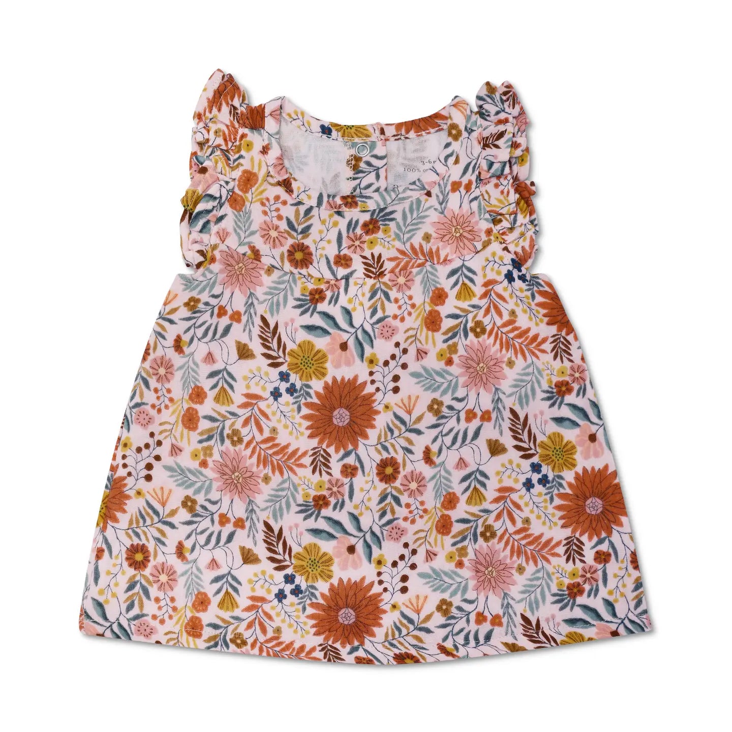 Zinnia Bloom Muslin Flutter Sleeve Dress