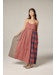 Red & Blue Contrast Midi Dress