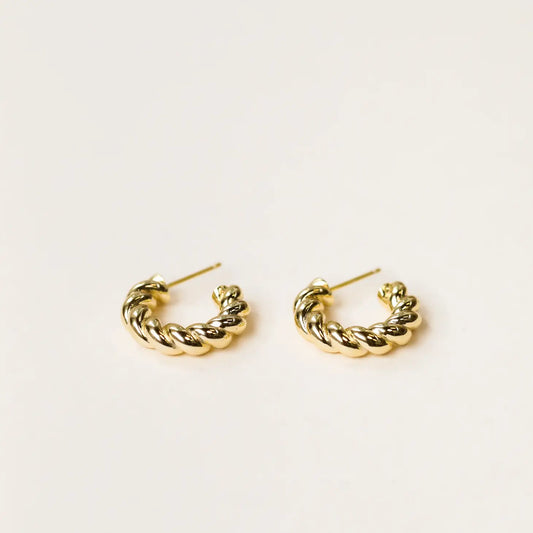 Twisted Gold Hoops