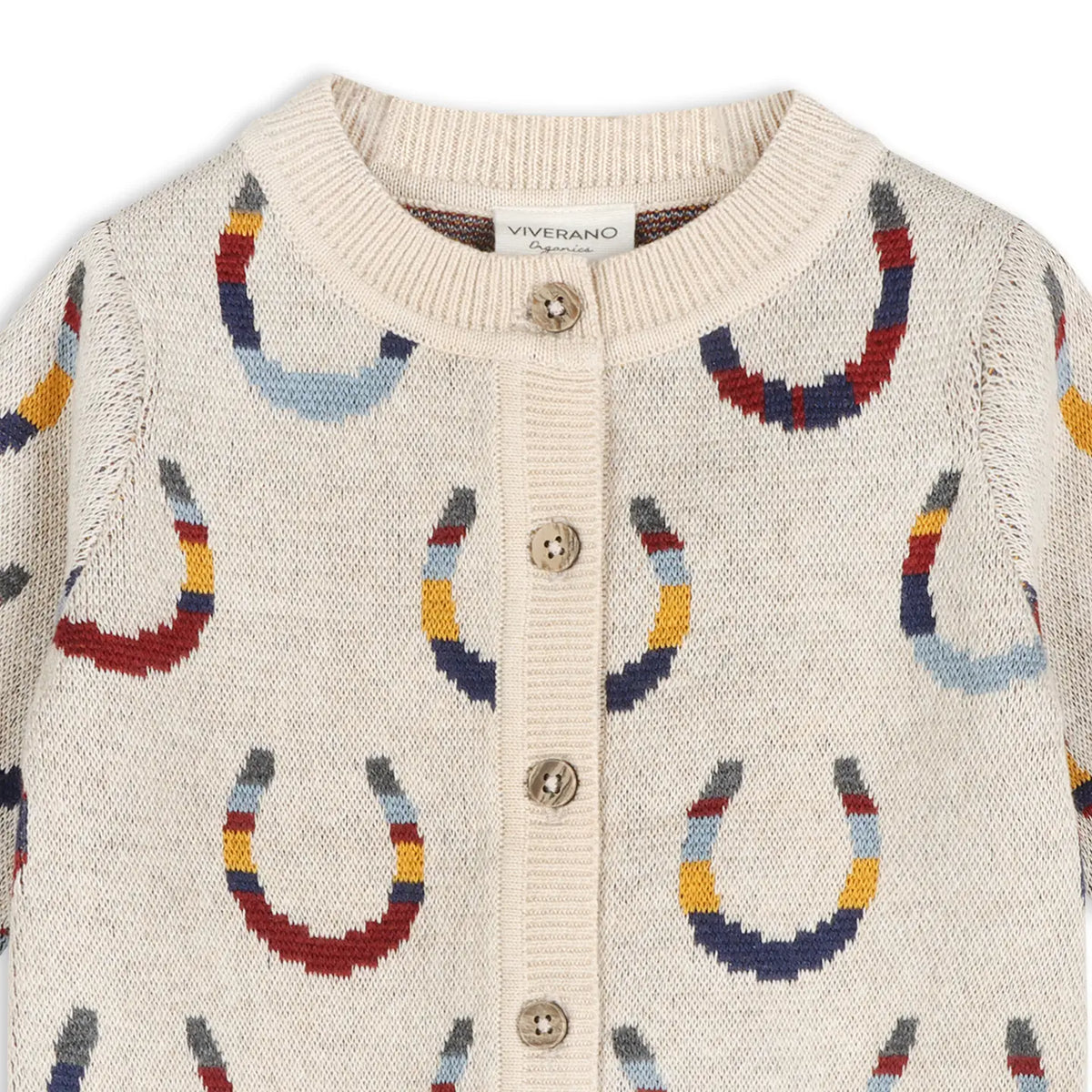 Horse Shoe Jacquard Knit Cardigan