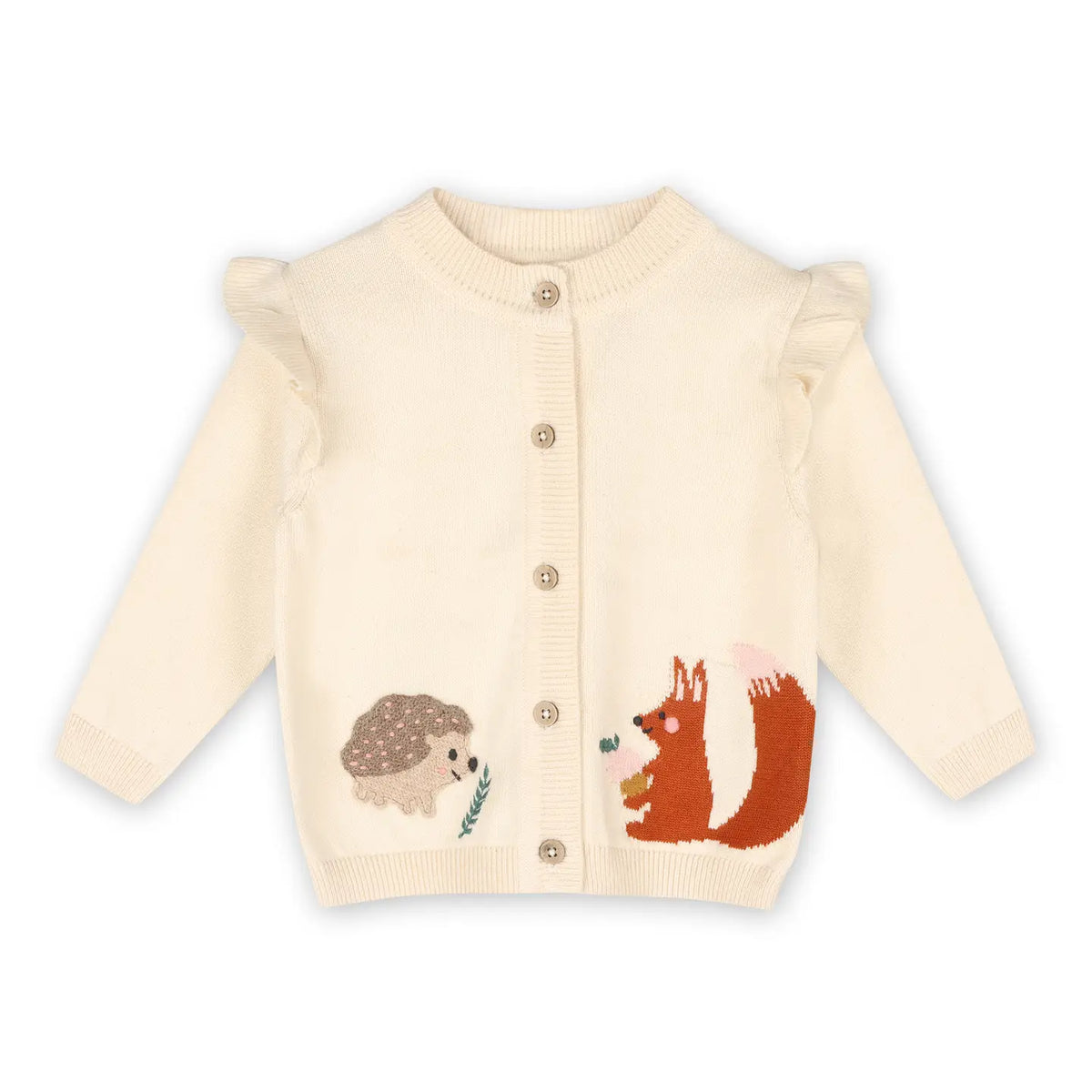 Woodland Animal Jacquard Button Cardigan
