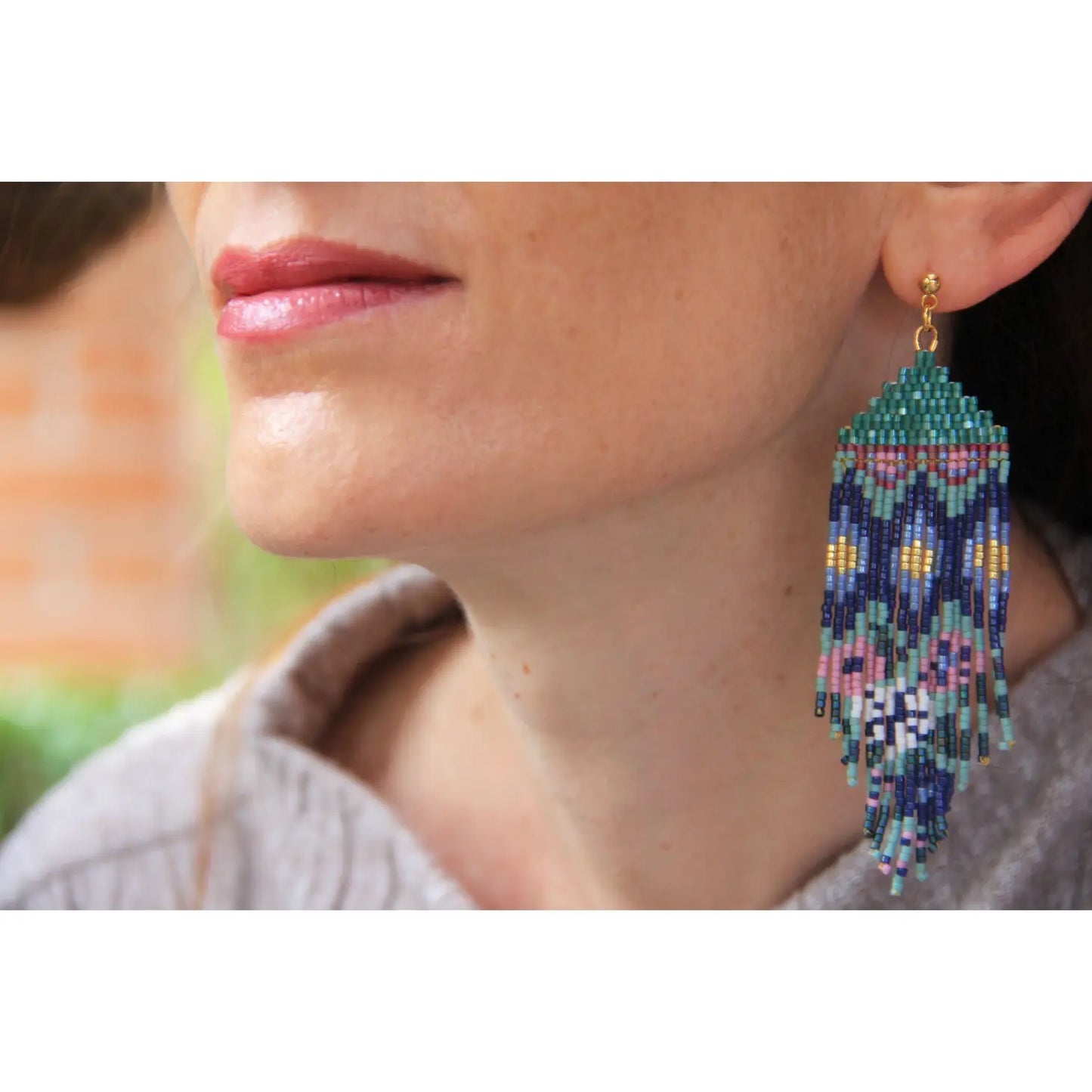 Handwoven Huipil Fringe Earrings