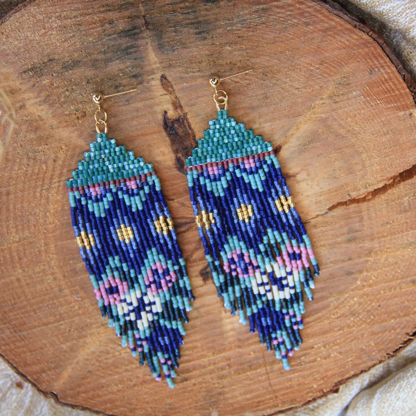 Handwoven Huipil Fringe Earrings