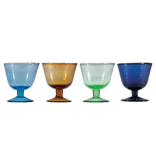 Hand Blown Stemmed Drinking Glass