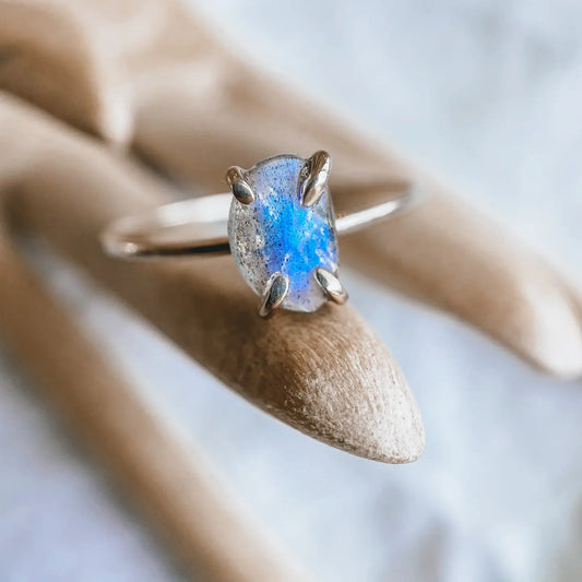 Labradorite Rose Cut Ring