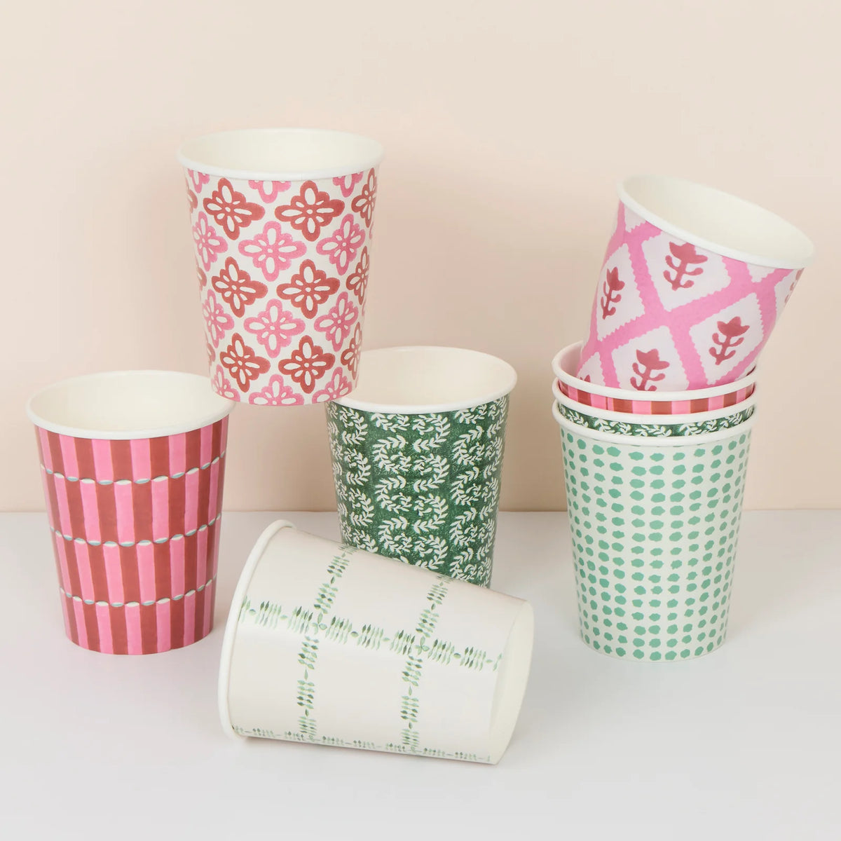 Meri Meri x Molly Mahon Red & Green Cups
