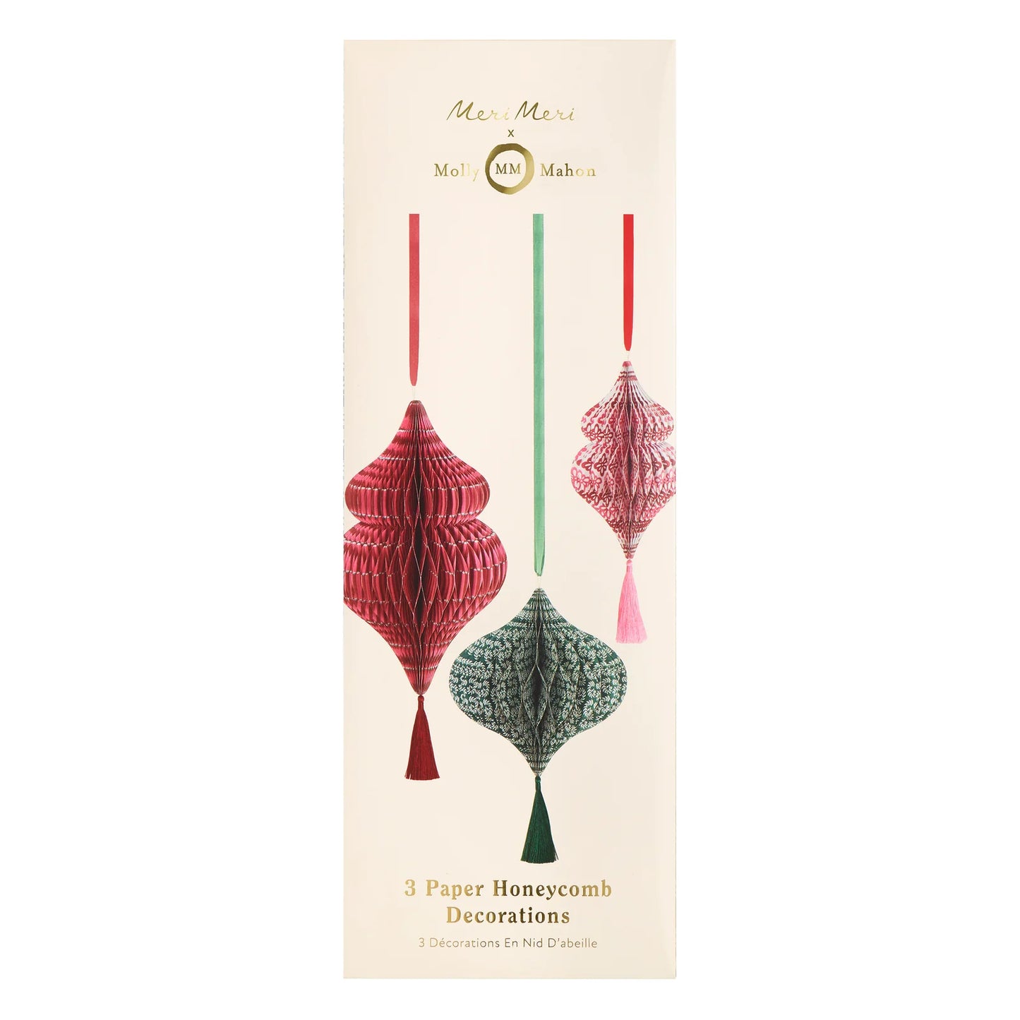 Meri Meri x Molly Mahon Large Paper Honeycomb Decorations (x 3)