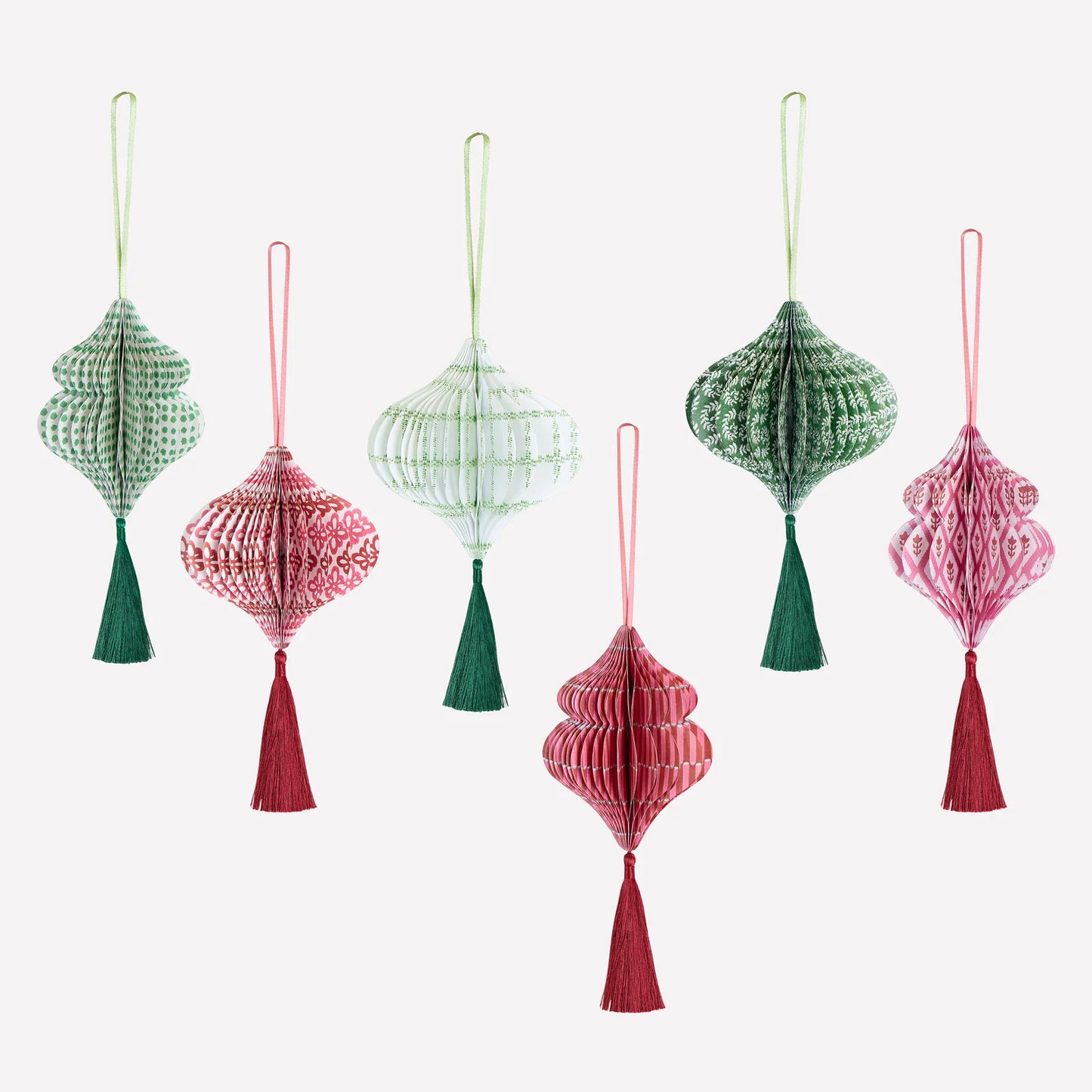 Meri Meri x Molly Mahon Paper Honeycomb Tree Decorations (x 6)