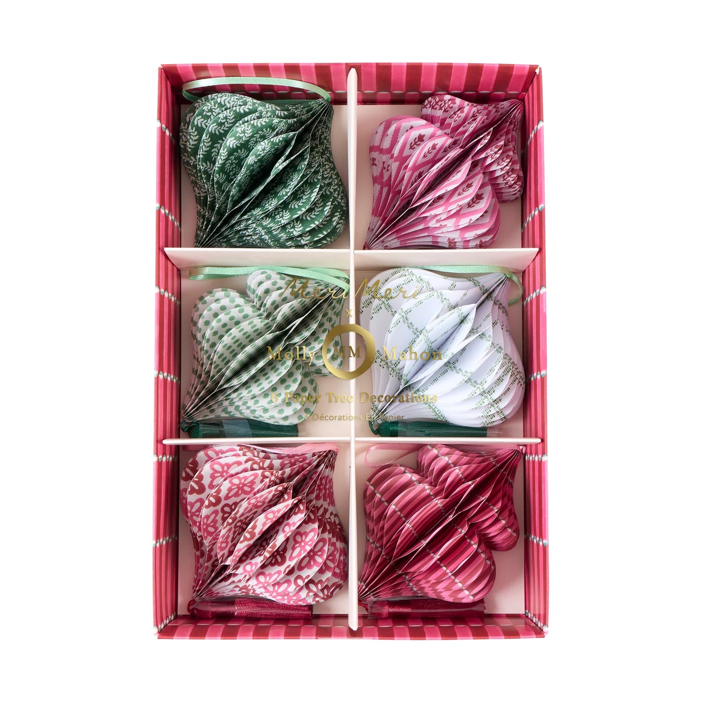 Meri Meri x Molly Mahon Paper Honeycomb Tree Decorations (x 6)