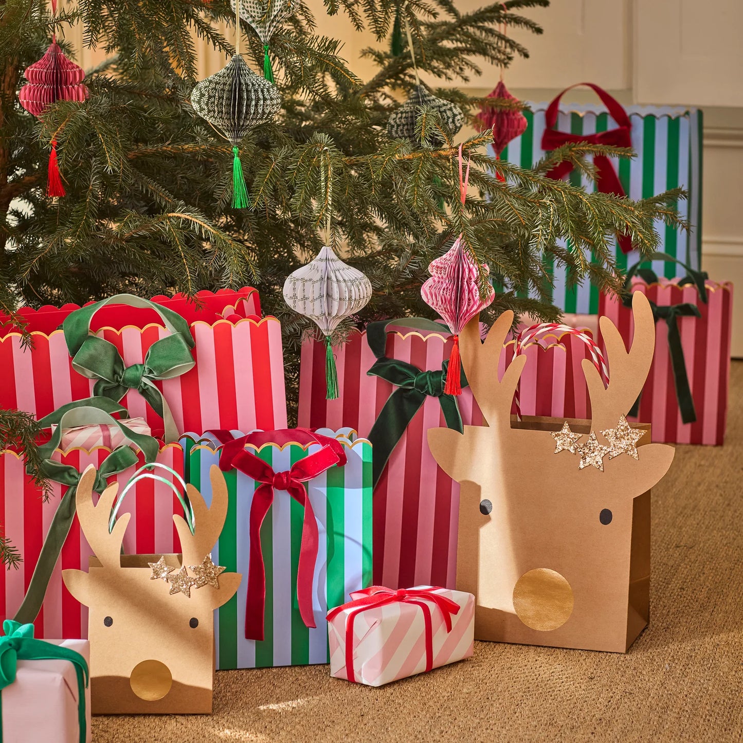 Meri Meri x Molly Mahon Paper Honeycomb Tree Decorations (x 6)