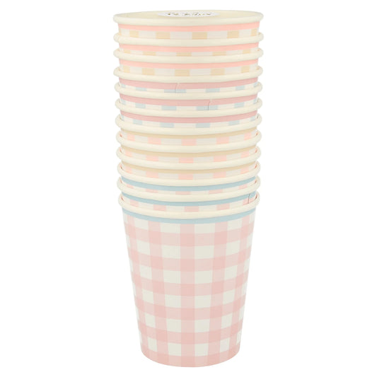 Gingham Party Cups