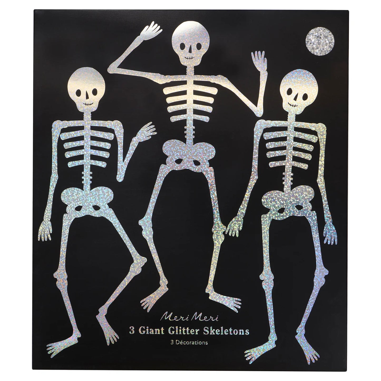 Halloween Giant Glitter Jointed Skeleton Decorations