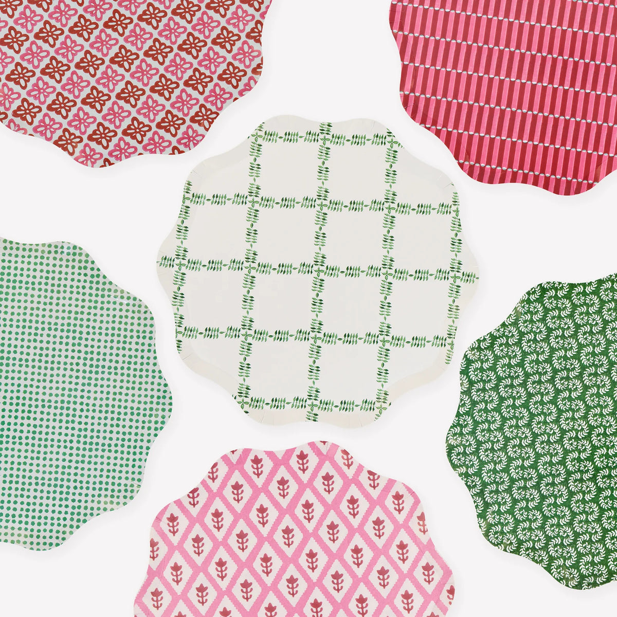 Meri Meri x Molly Mahon Red & Green Large Paper Plates