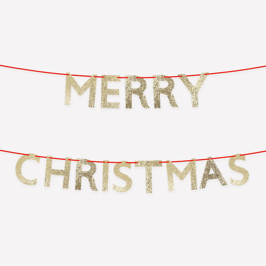 Glitter Merry Christmas Garland