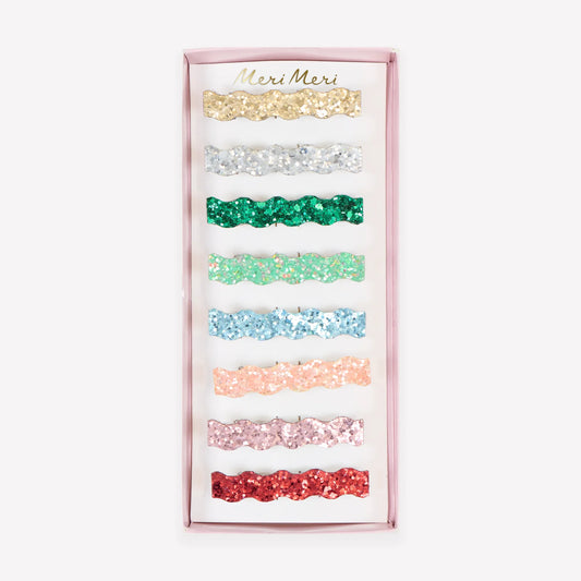 Glitter Wavy Hair Clips
