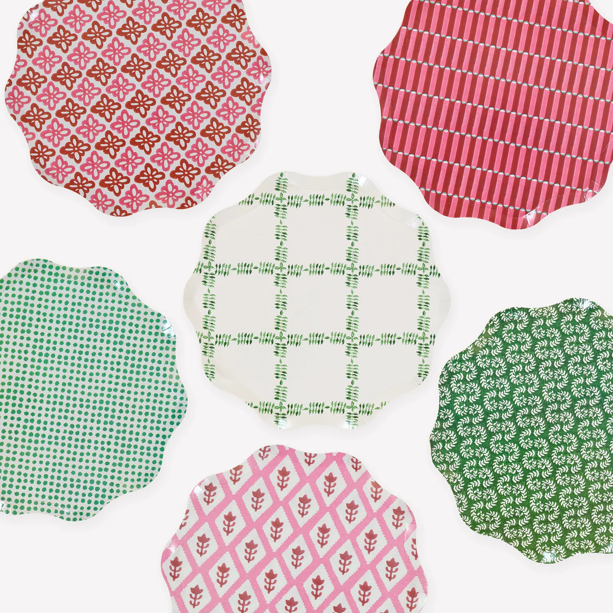 Meri Meri x Molly Mahon Red & Green Small Paper Plates