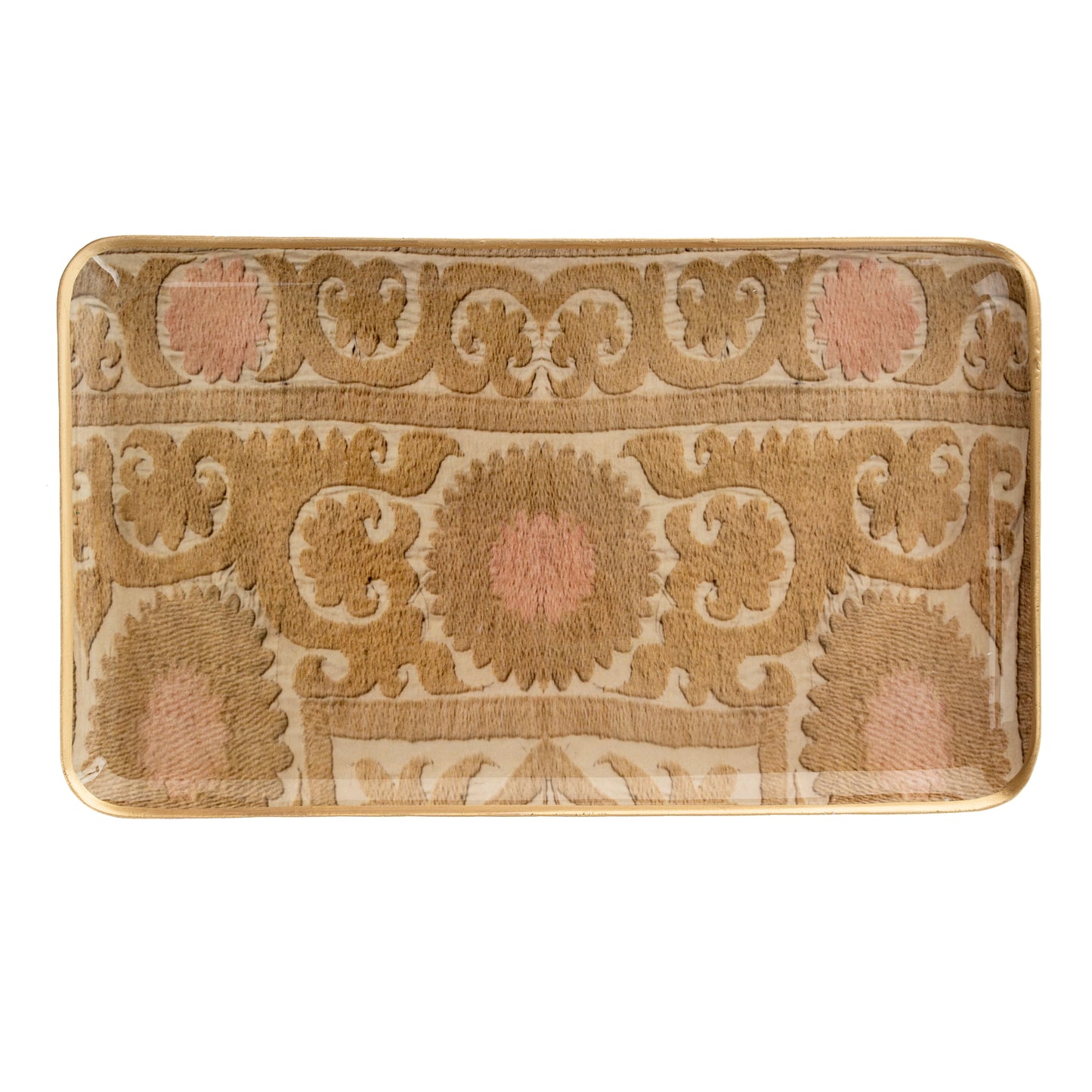 Sunrise Suzani Enameled Rectangle Tray
