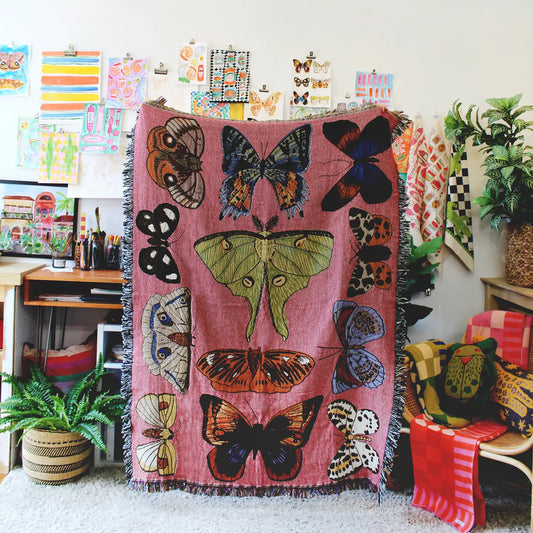 Moth Still Life Tapestry Blanket
