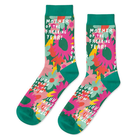 Mother of the Freakin Year Crew Socks