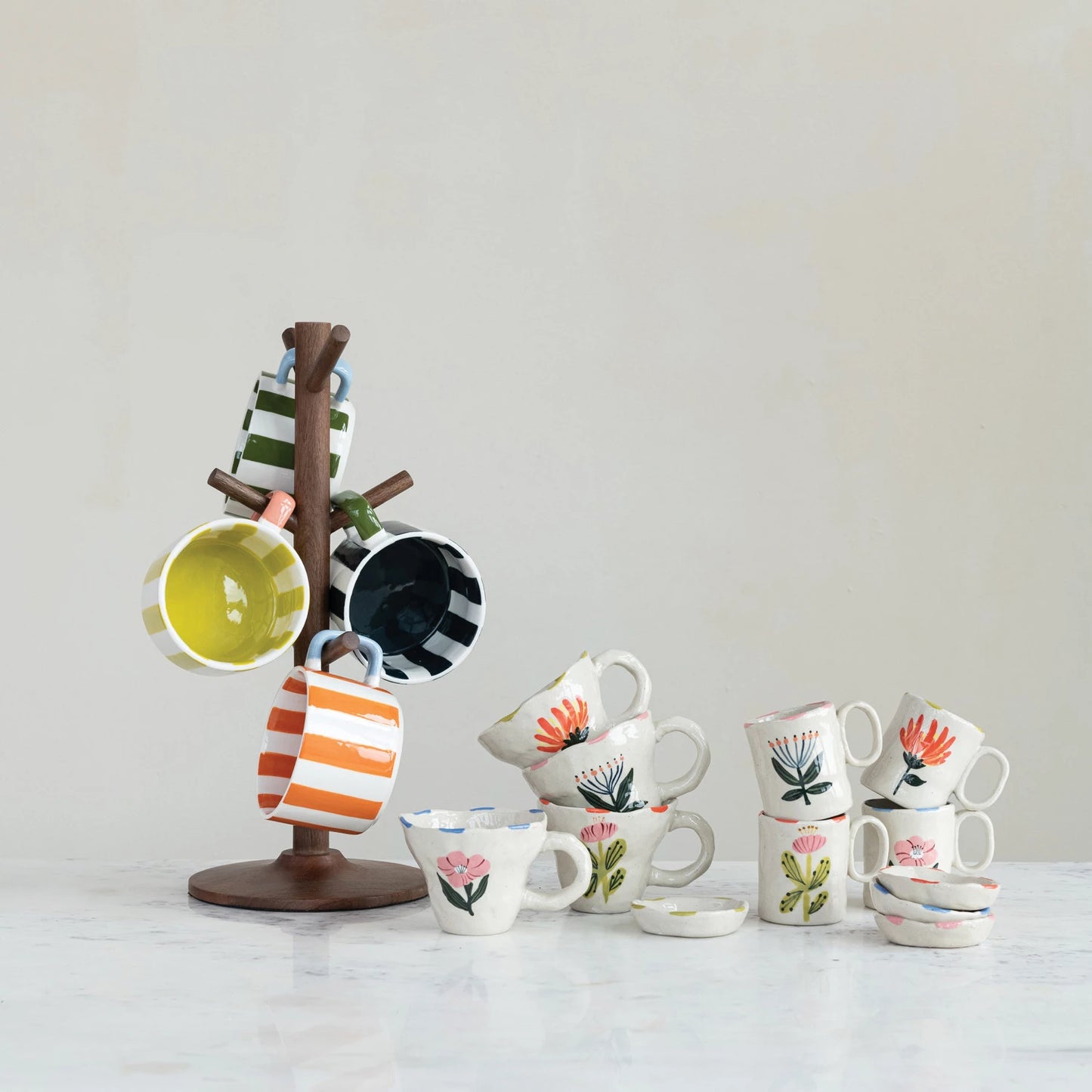 Hand- Painted Stoneware Mini Mug