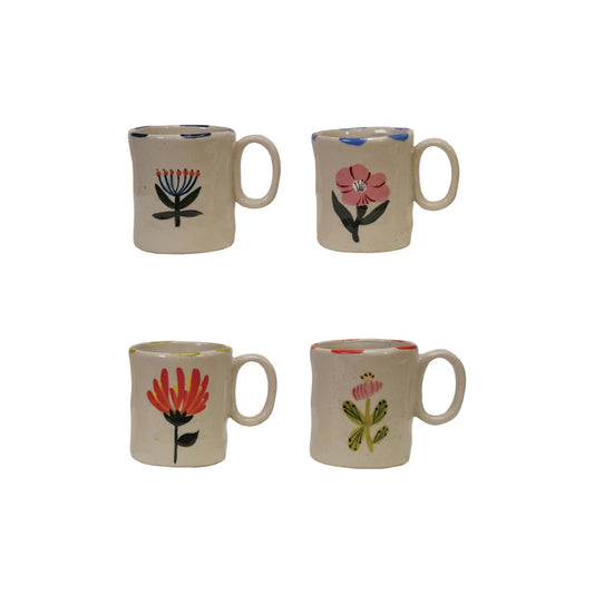 Hand- Painted Stoneware Mini Mug