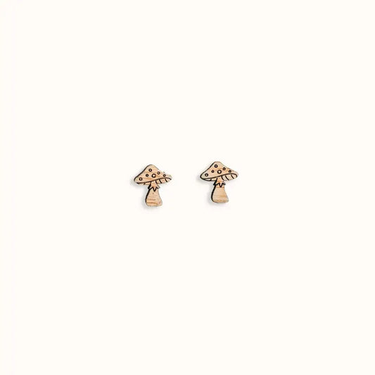 Mushroom Bamboo Earrings