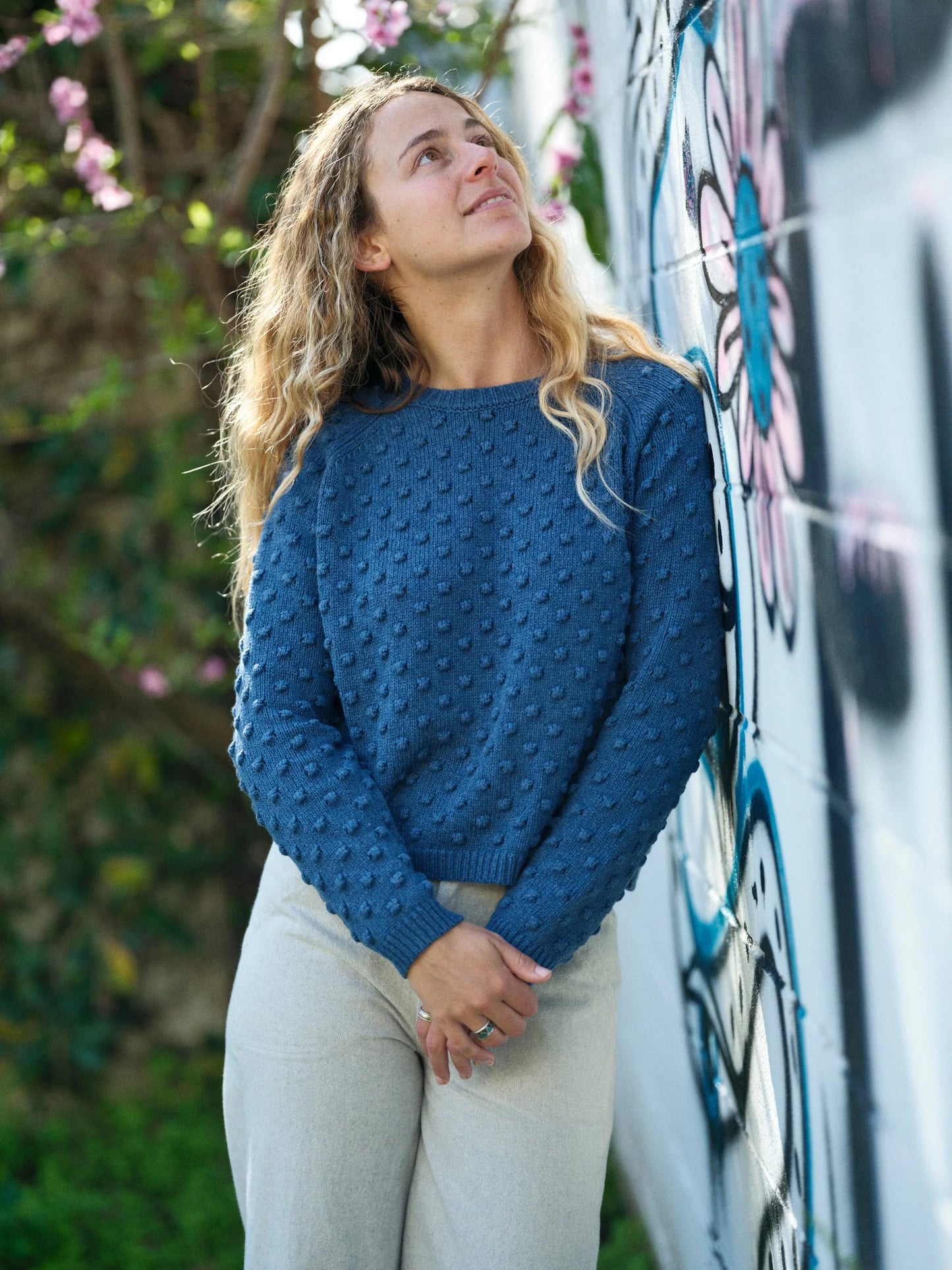 Denim Blue Pearl Sweater