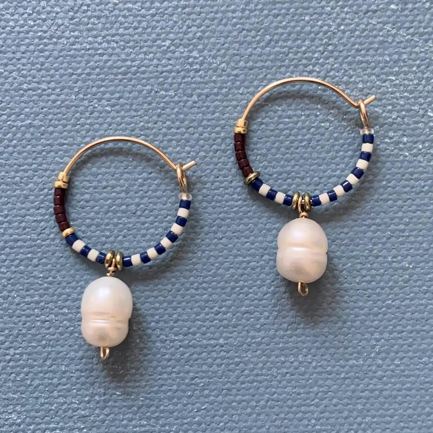 Pearl Drop Hoop Earrings