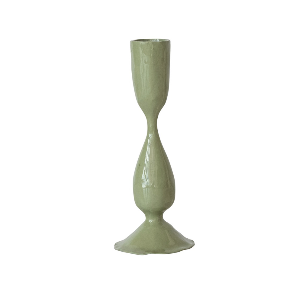 Enameled Metal Taper Candle Holder