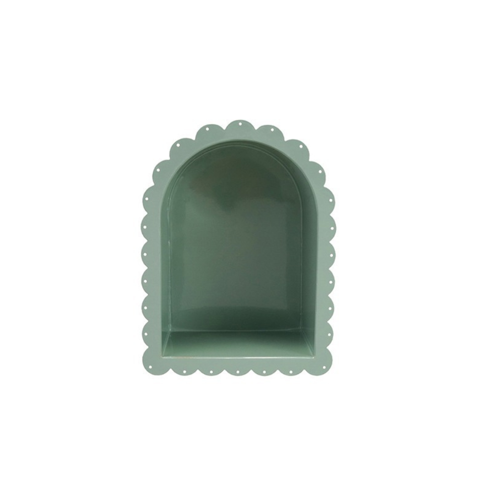 Metal Wall Shelf w/ Scalloped Edge
