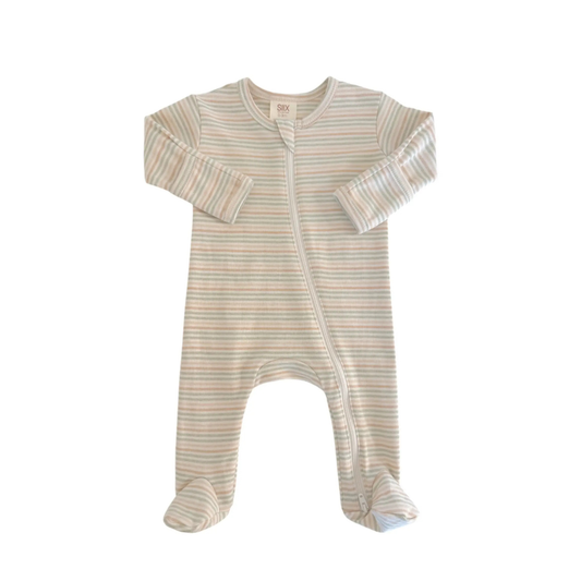 Multi Stripe 2-Way Zip Footie