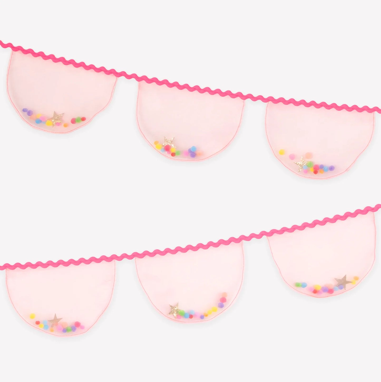 Pink Organza Pompom Garland