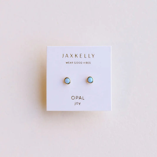 Simple Studs – Fire Opal